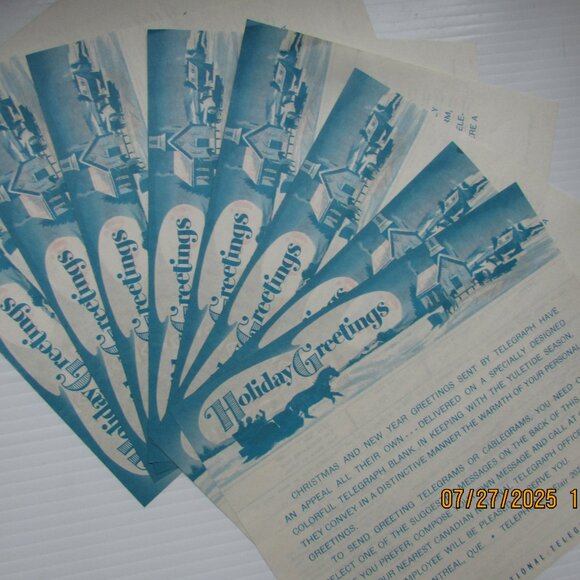 vintage 50s-60s:8 blank C N Telegraph forms - Picture 2 of 3